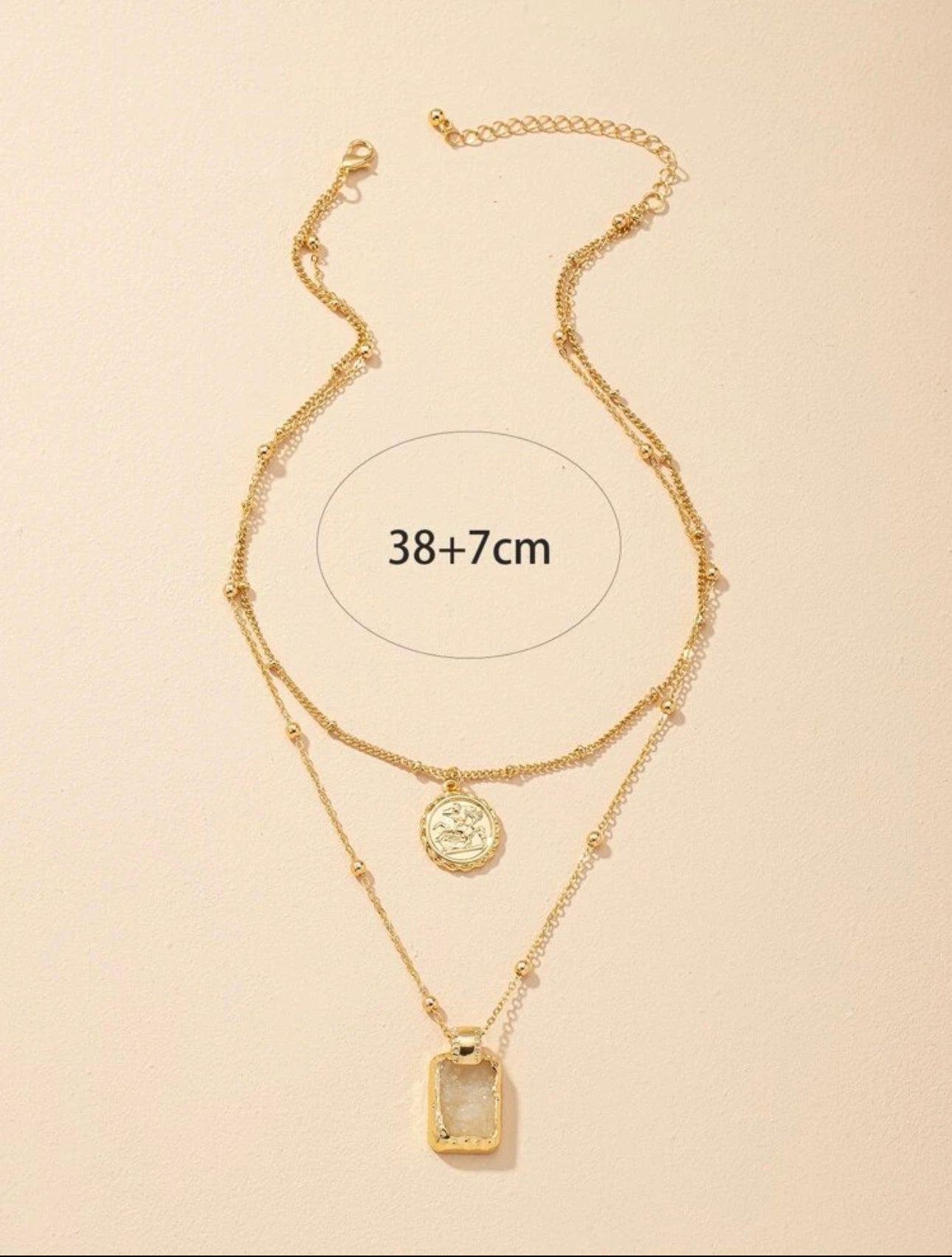 Geometric Charm Layered Necklace