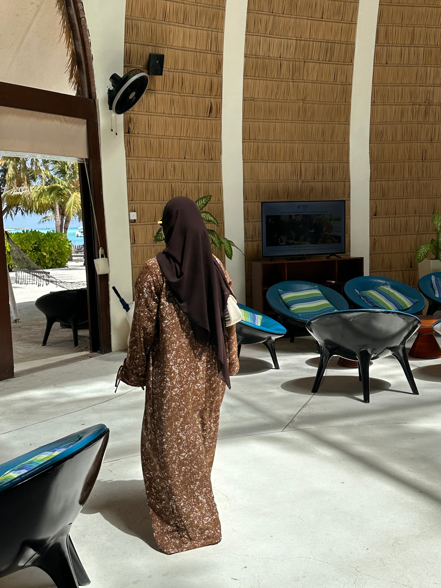 Brown Fur Design Abaya