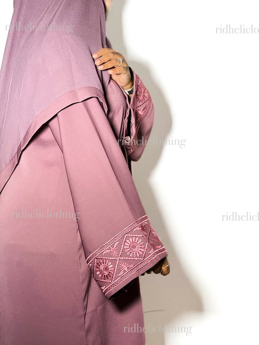 KYRA PINK EMBROIDERY ABAYA