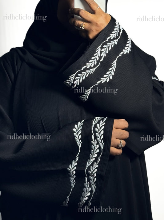 INARA BLACK EMBROIDERY ABAYA