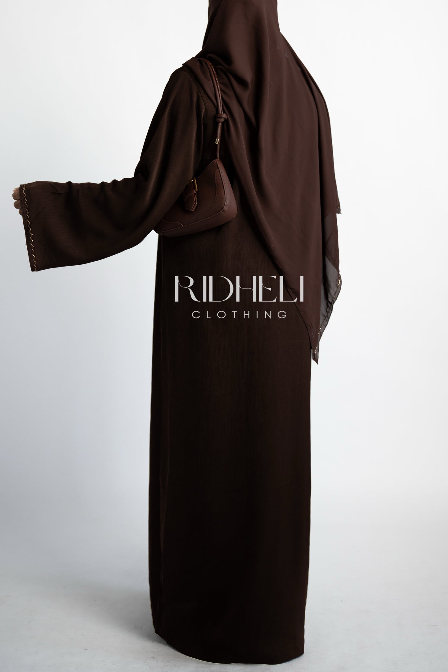 SARA BROWN BEADED ABAYA