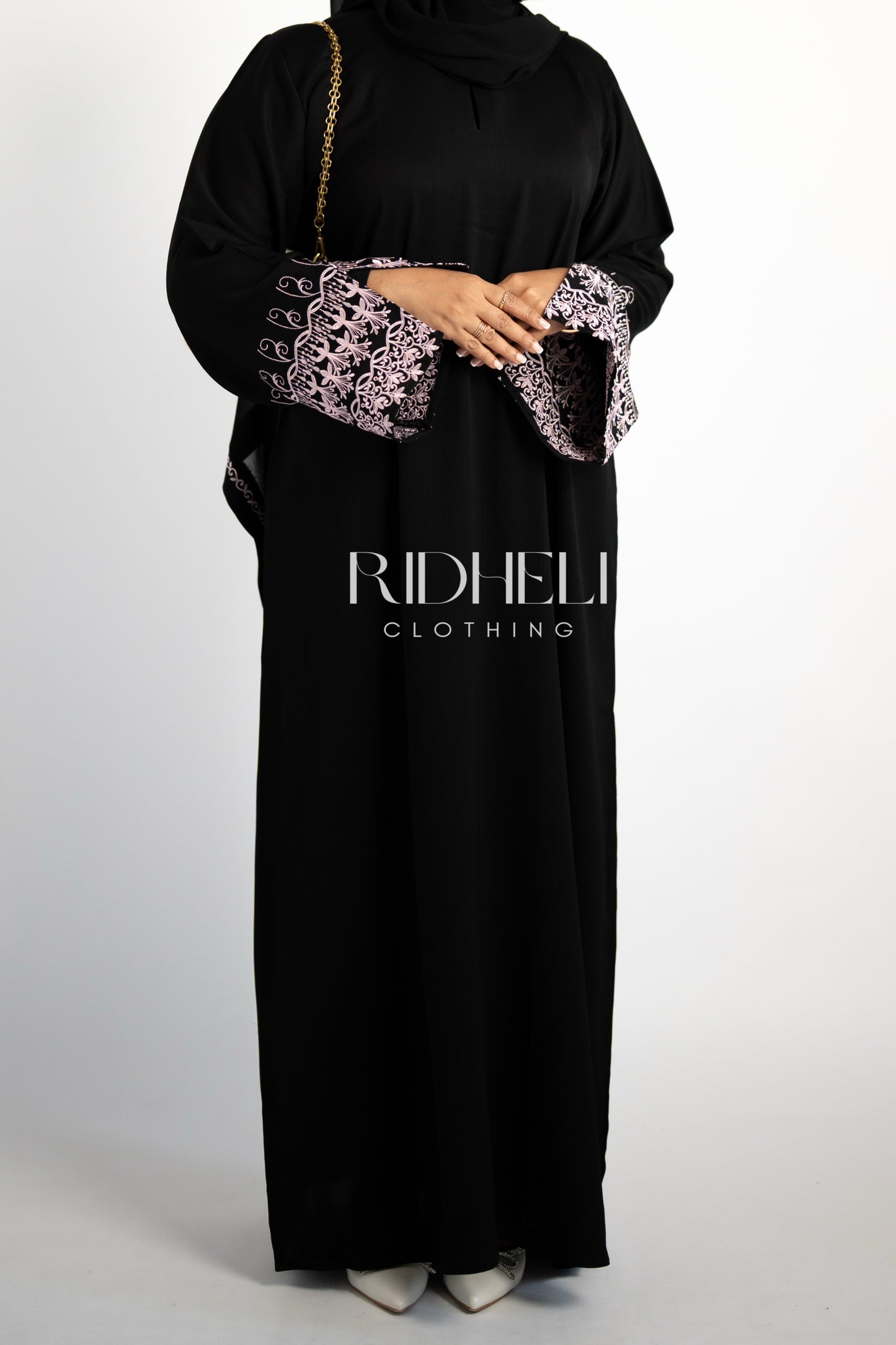 LEILA PINK EMBROIDERY ABAYA