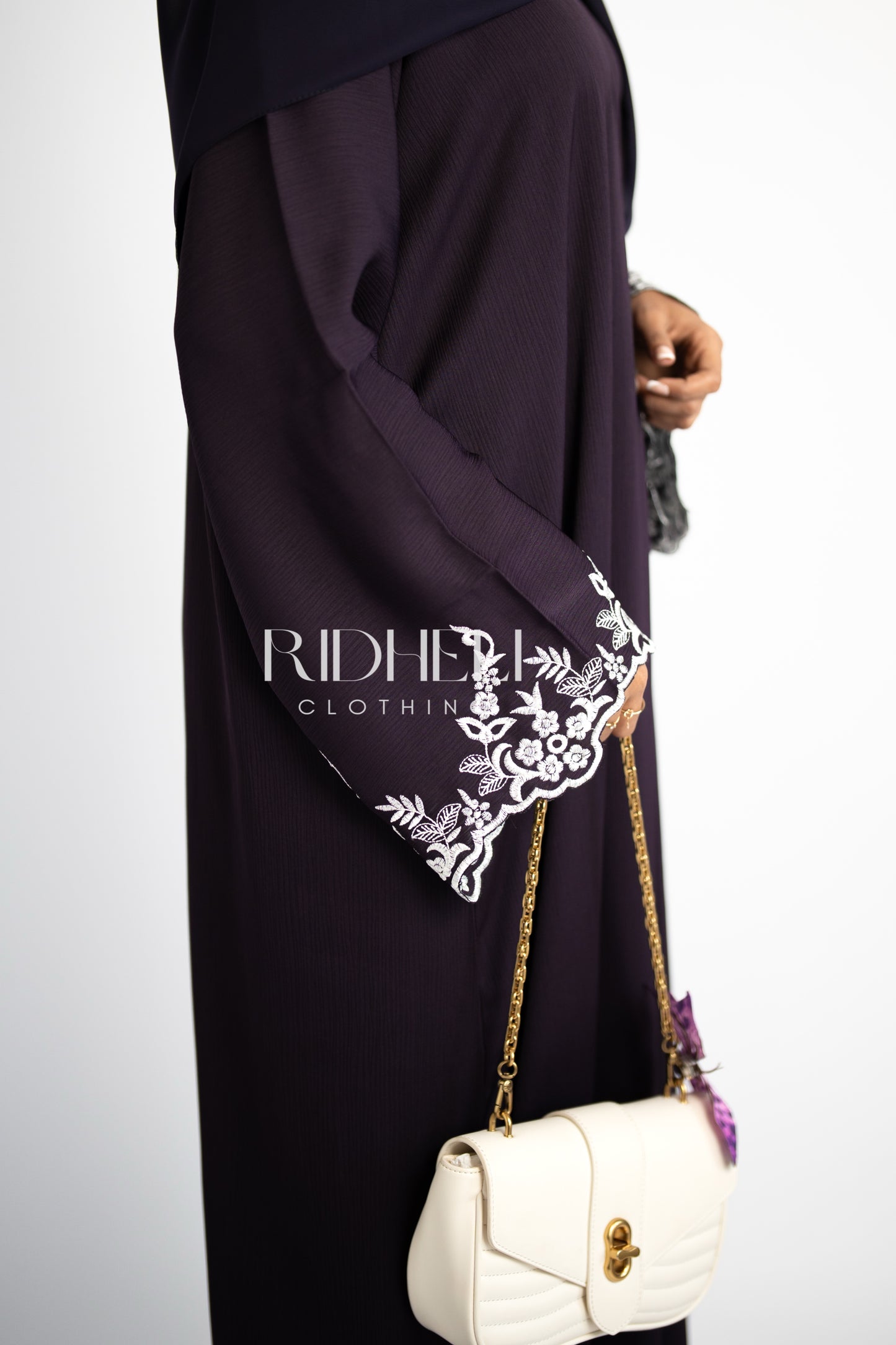 NAWAL PURPLE EMBROIDERY ABAYA