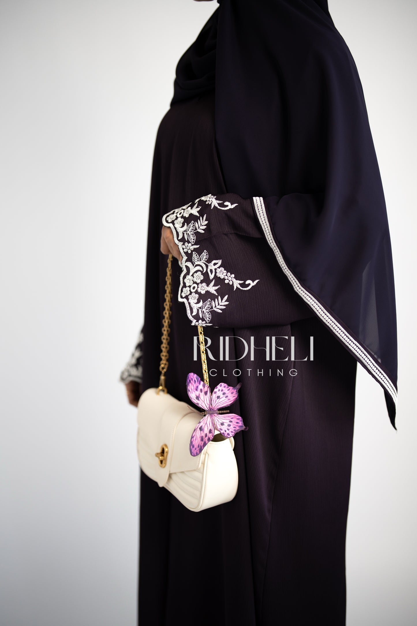 NAWAL PURPLE EMBROIDERY ABAYA