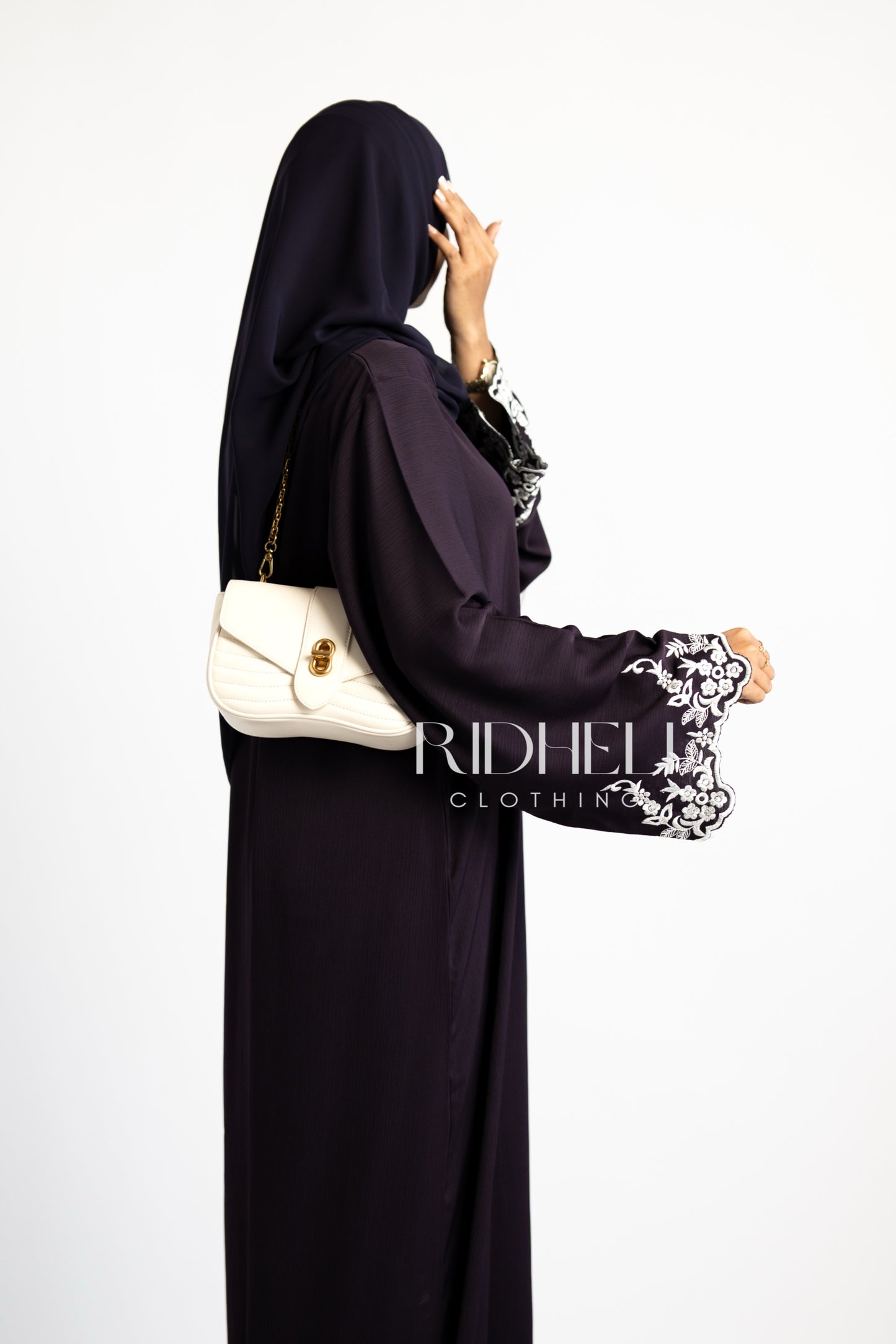 NAWAL PURPLE EMBROIDERY ABAYA