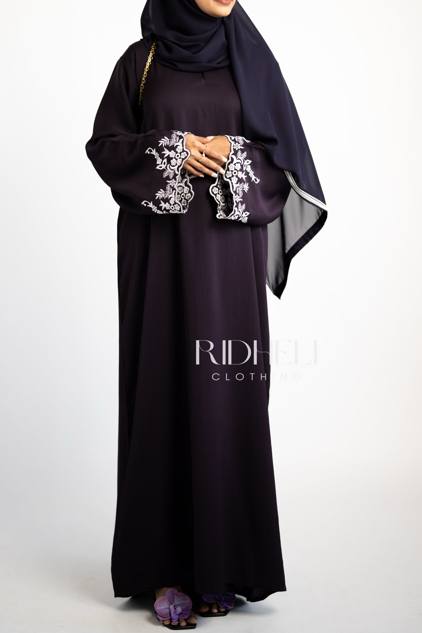NAWAL PURPLE EMBROIDERY ABAYA