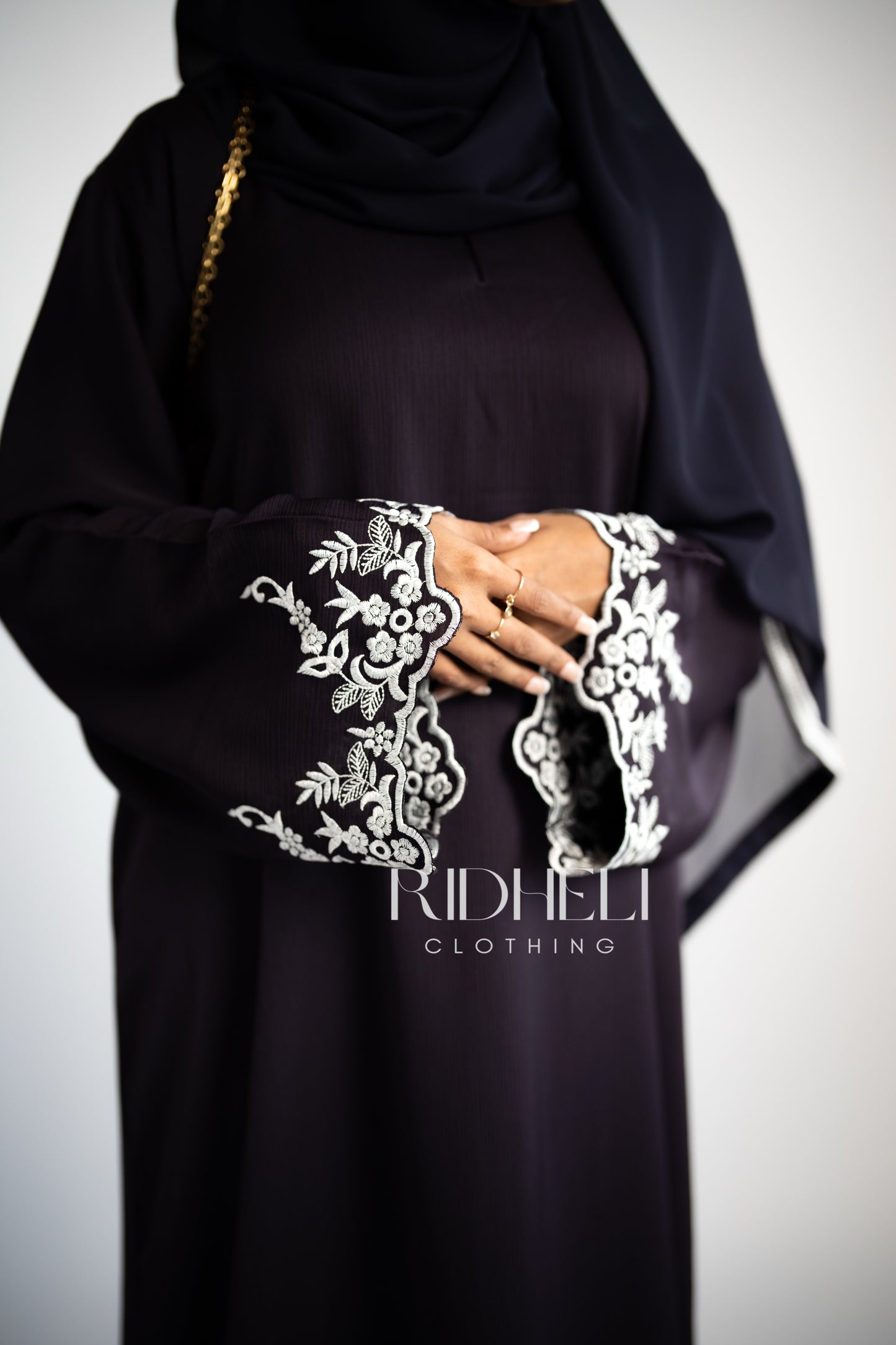 NAWAL PURPLE EMBROIDERY ABAYA