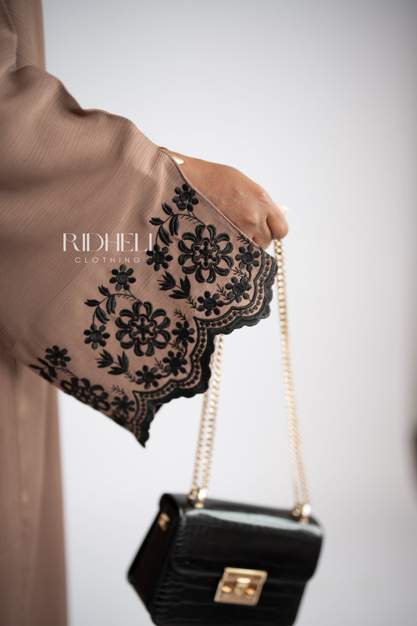 RIYAA EMBROIDERY BROWN ABAYA