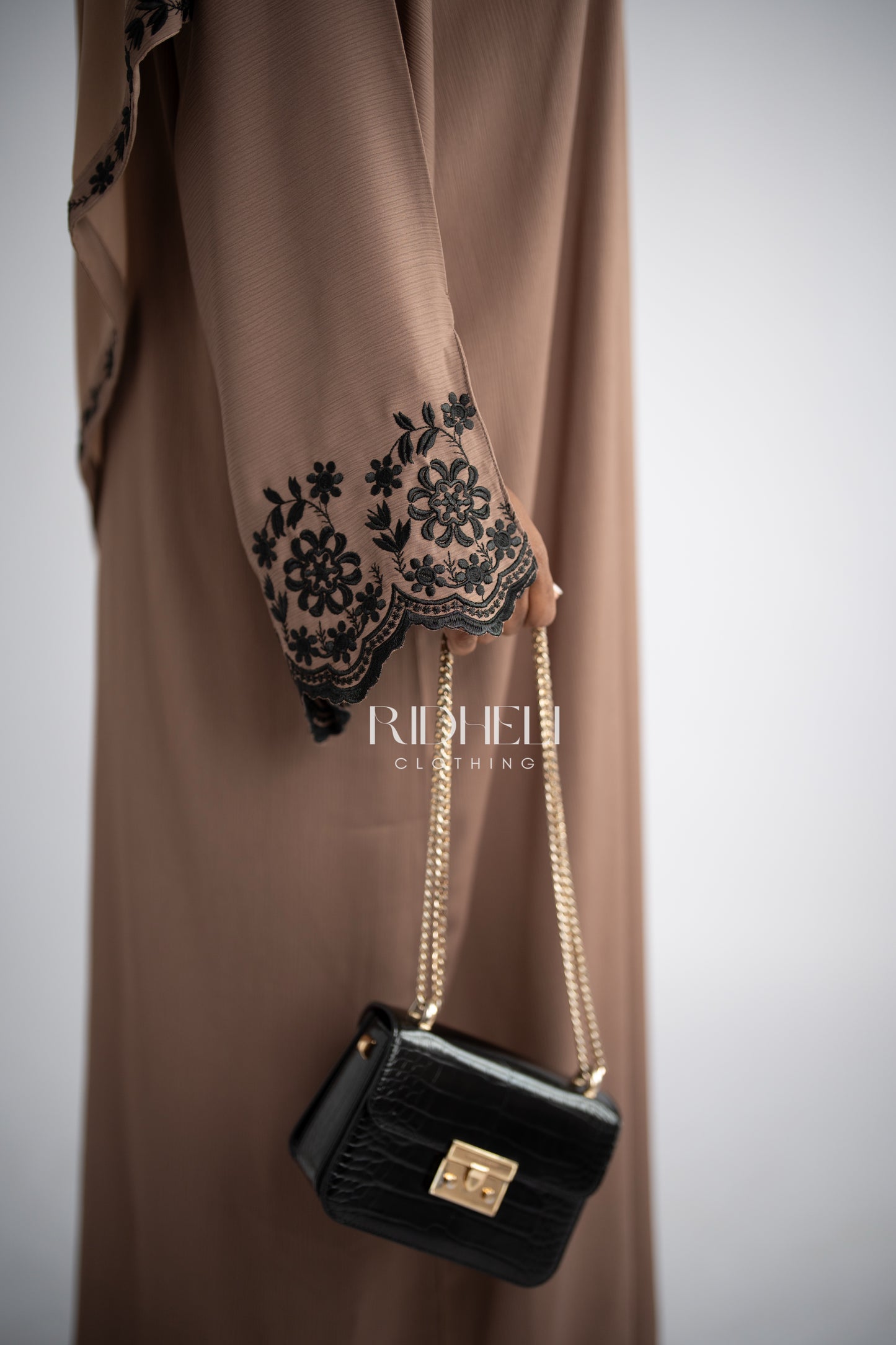 RIYAA EMBROIDERY BROWN ABAYA