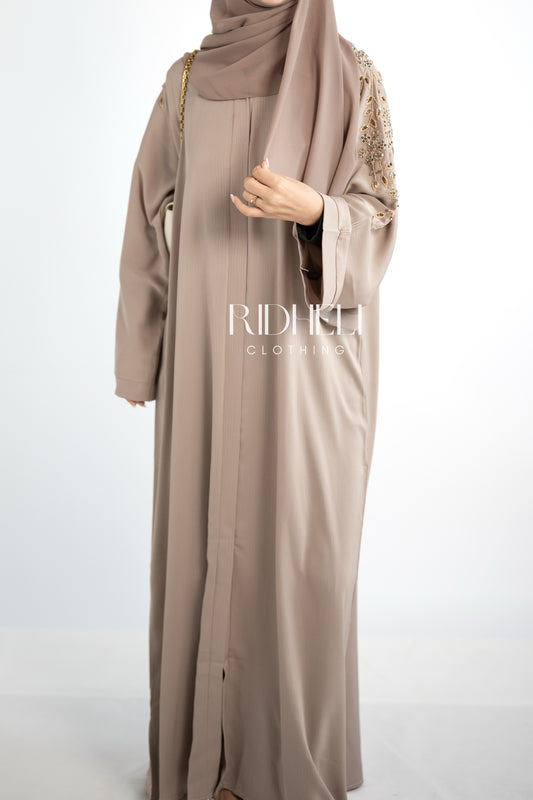 ARMA CREAM BEADED ABAYA