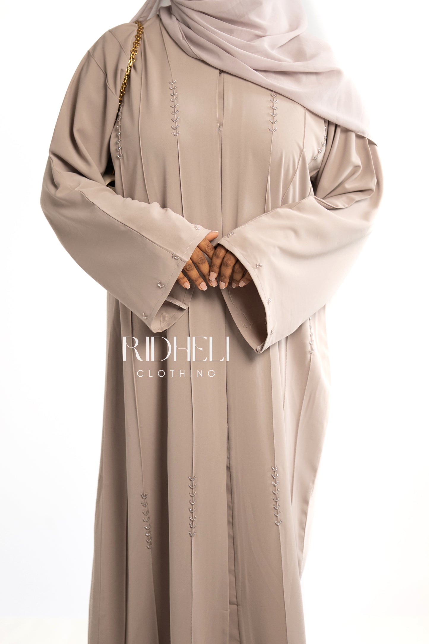 EESHAL CREAM BEADED ABAYA