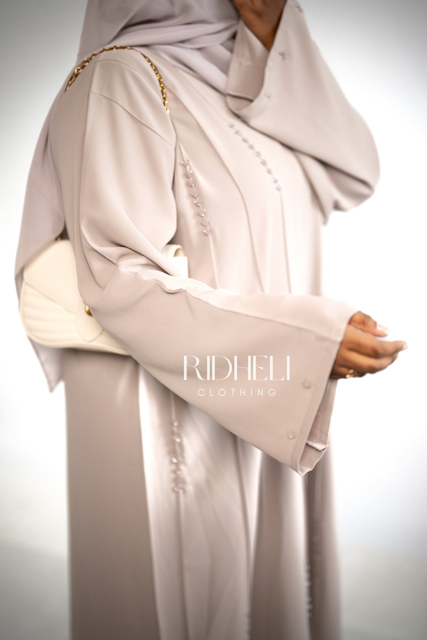 EESHAL CREAM BEADED ABAYA