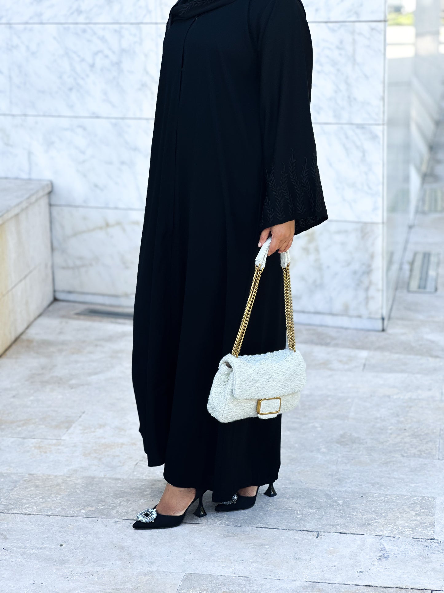 MAHA BLACK EMBROIDERY ABAYA