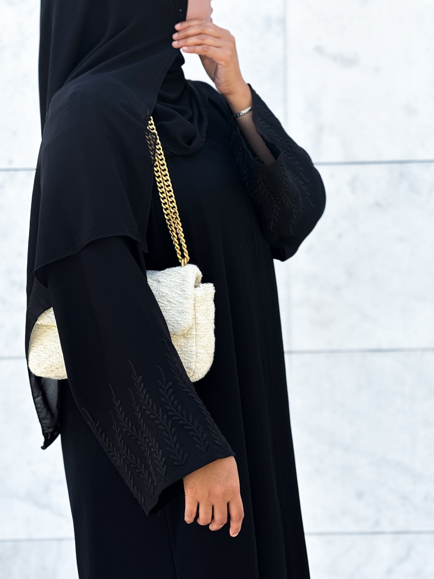 MAHA BLACK EMBROIDERY ABAYA