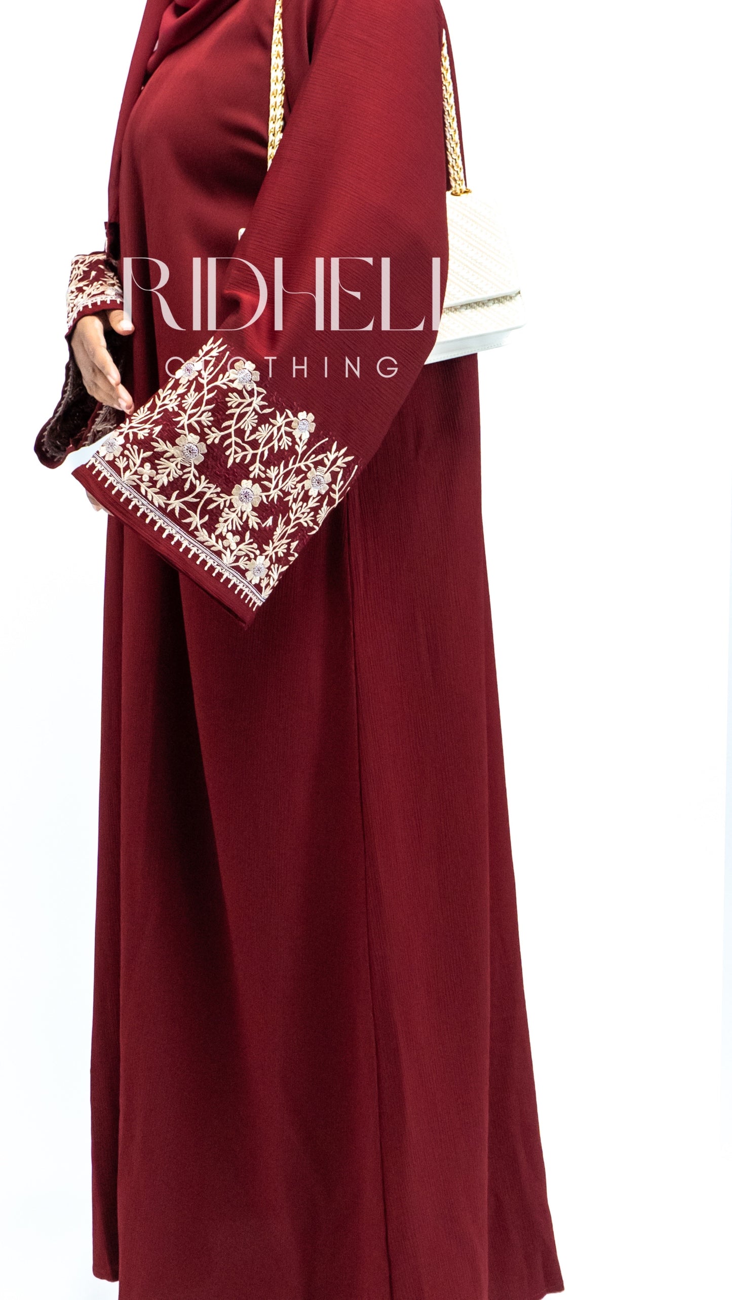 KHAIR RED EMBROIDERY ABAYA