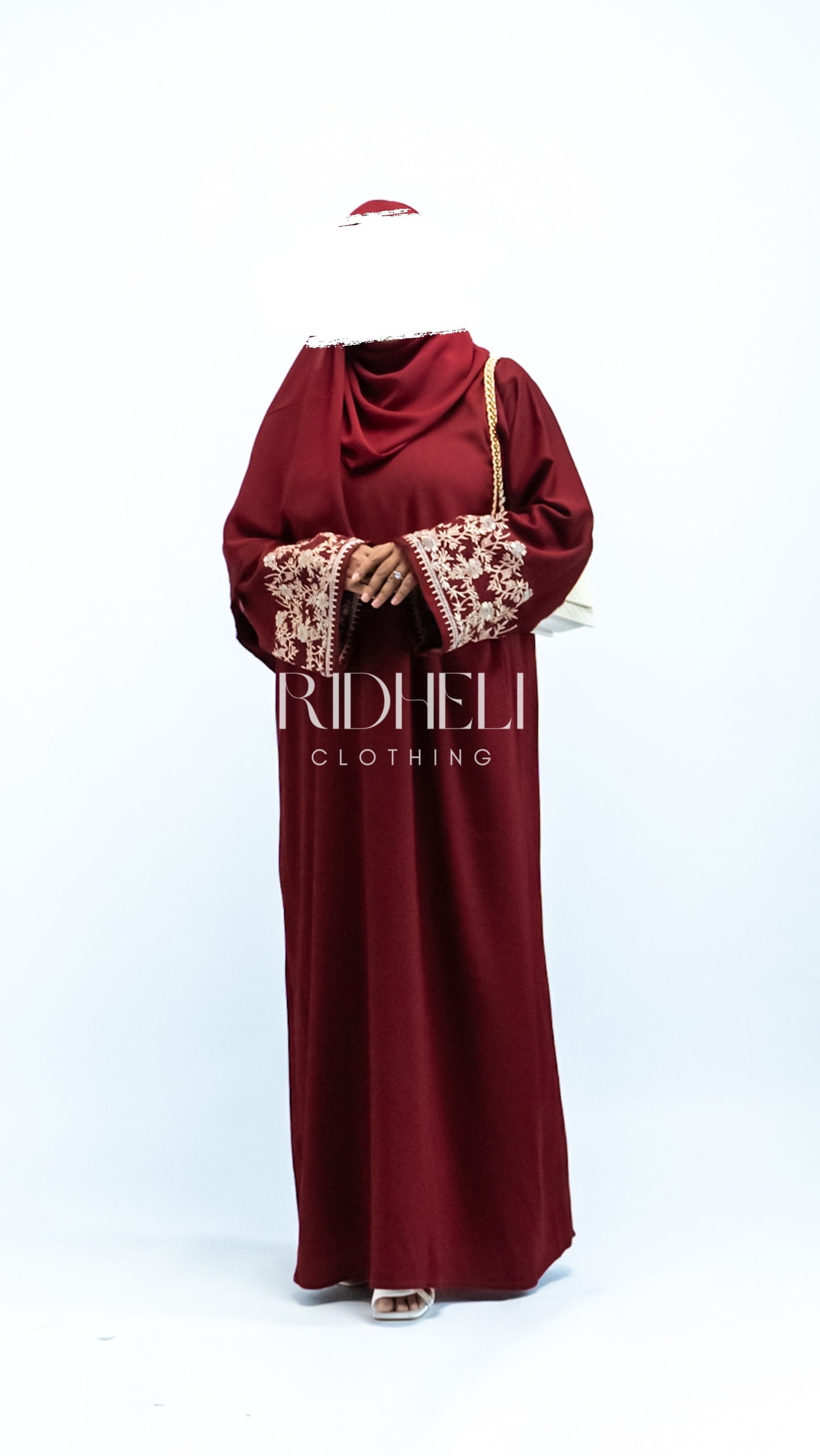 KHAIR RED EMBROIDERY ABAYA