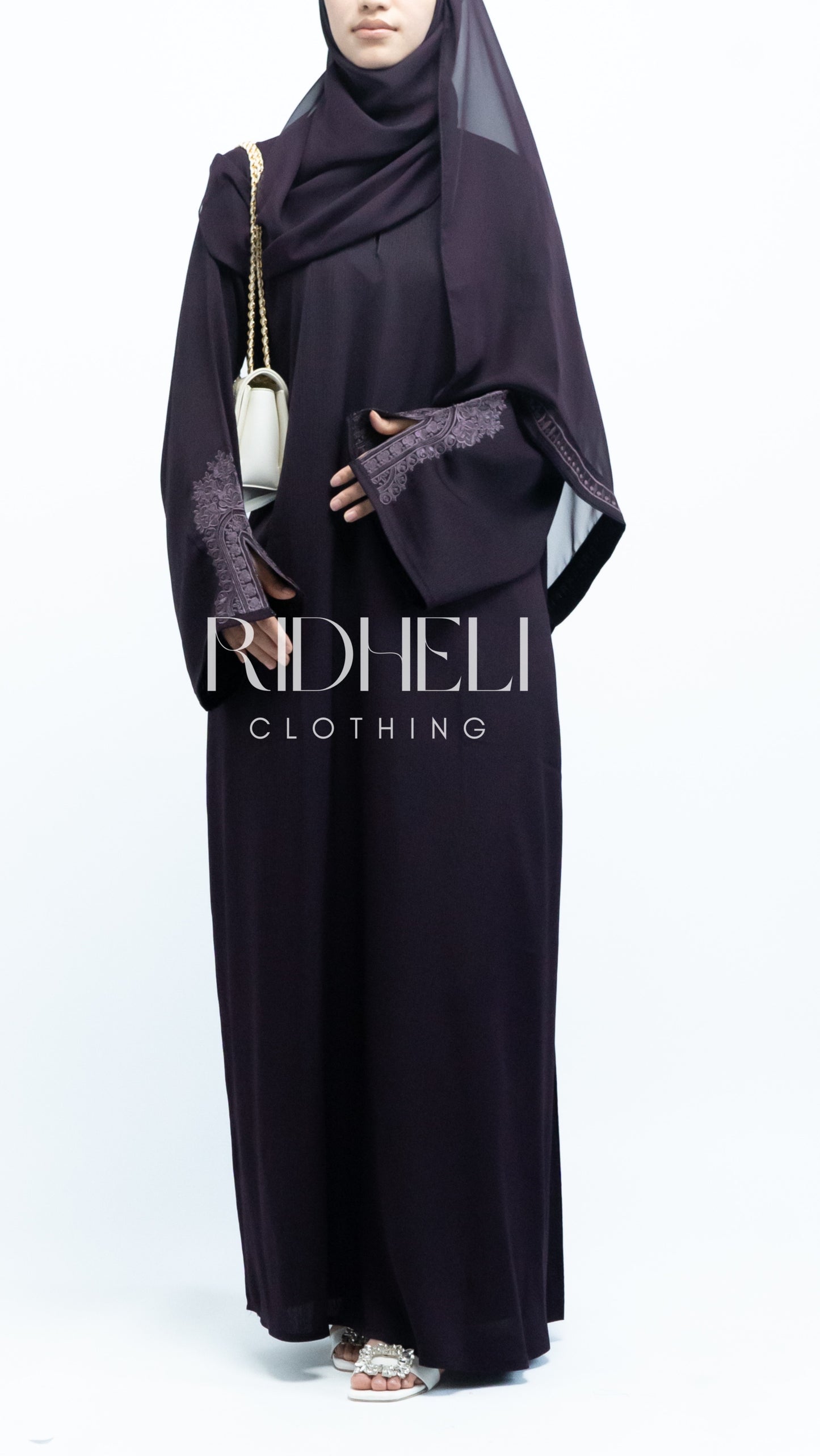 ZARIA PURPLE EMBROIDERY ABAYA