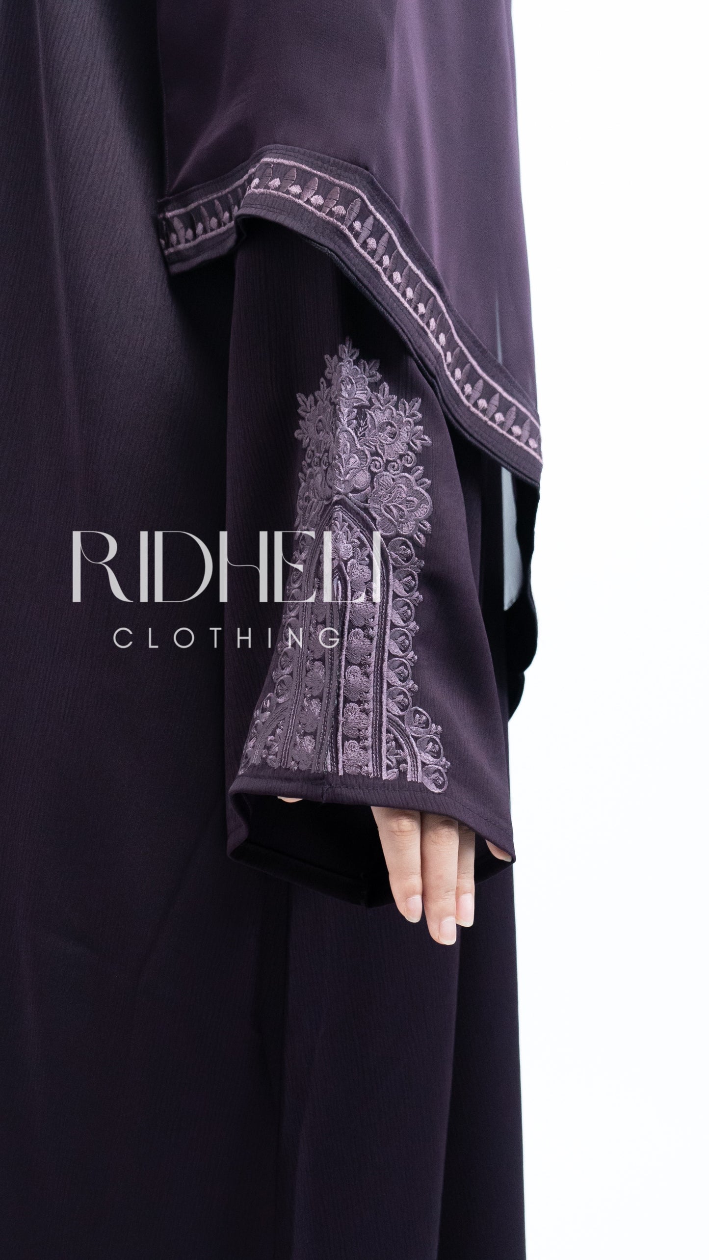 ZARIA PURPLE EMBROIDERY ABAYA