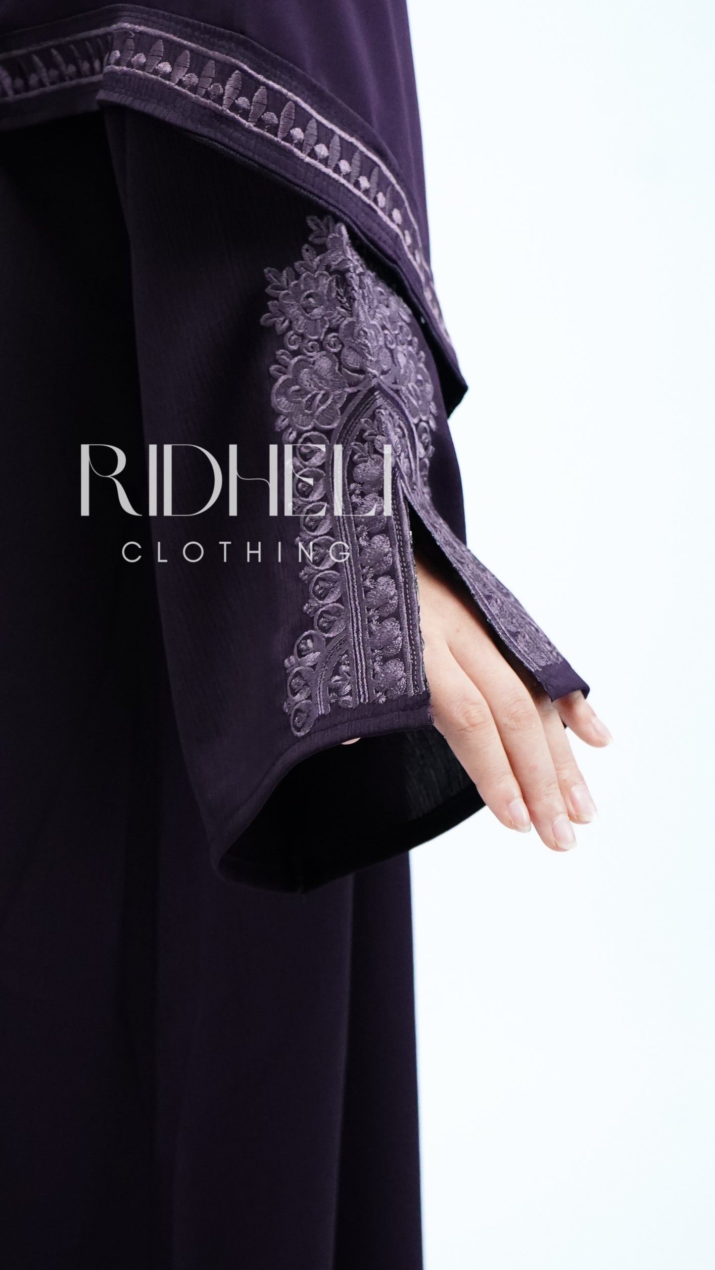 ZARIA PURPLE EMBROIDERY ABAYA