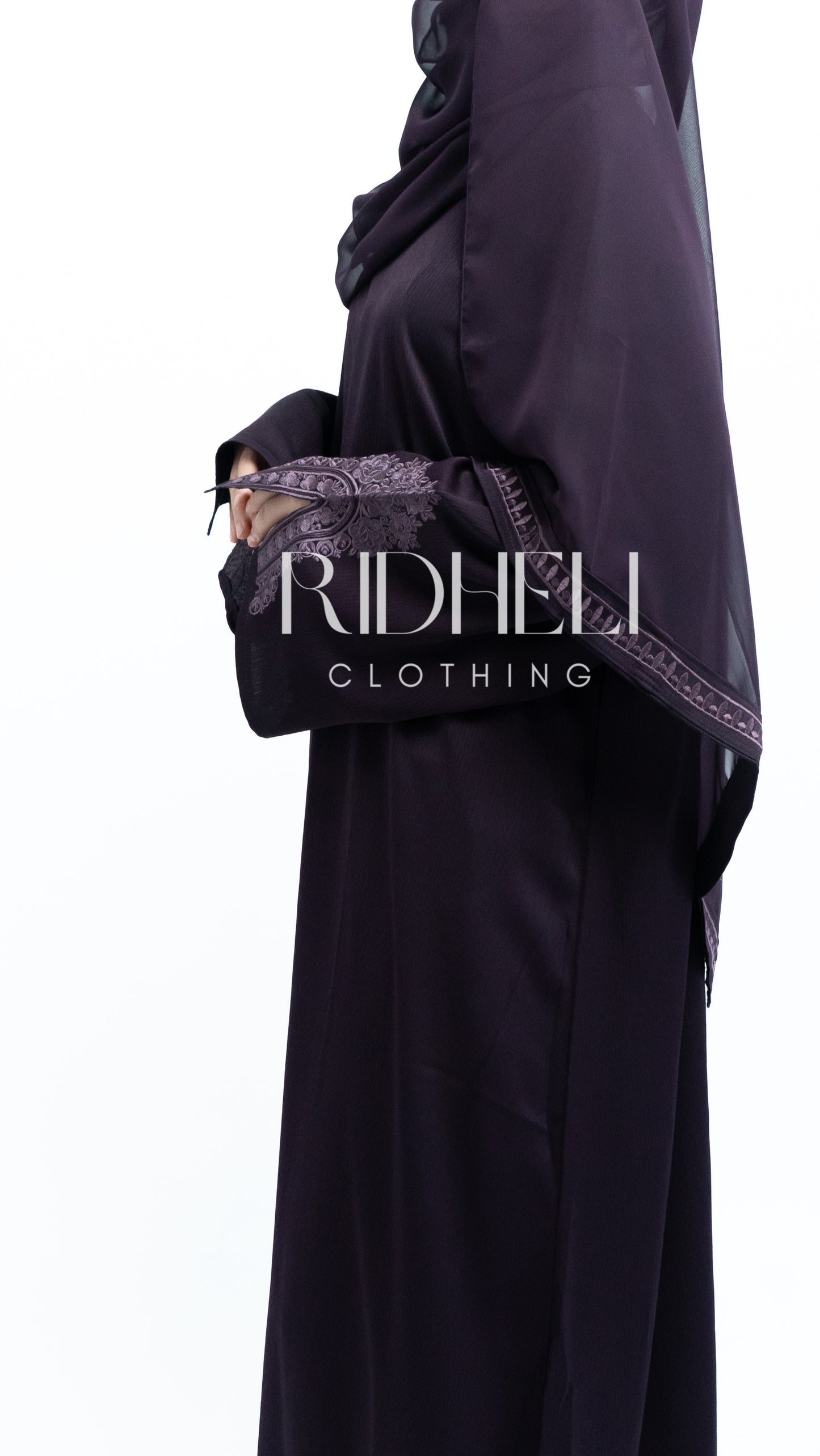 ZARIA PURPLE EMBROIDERY ABAYA