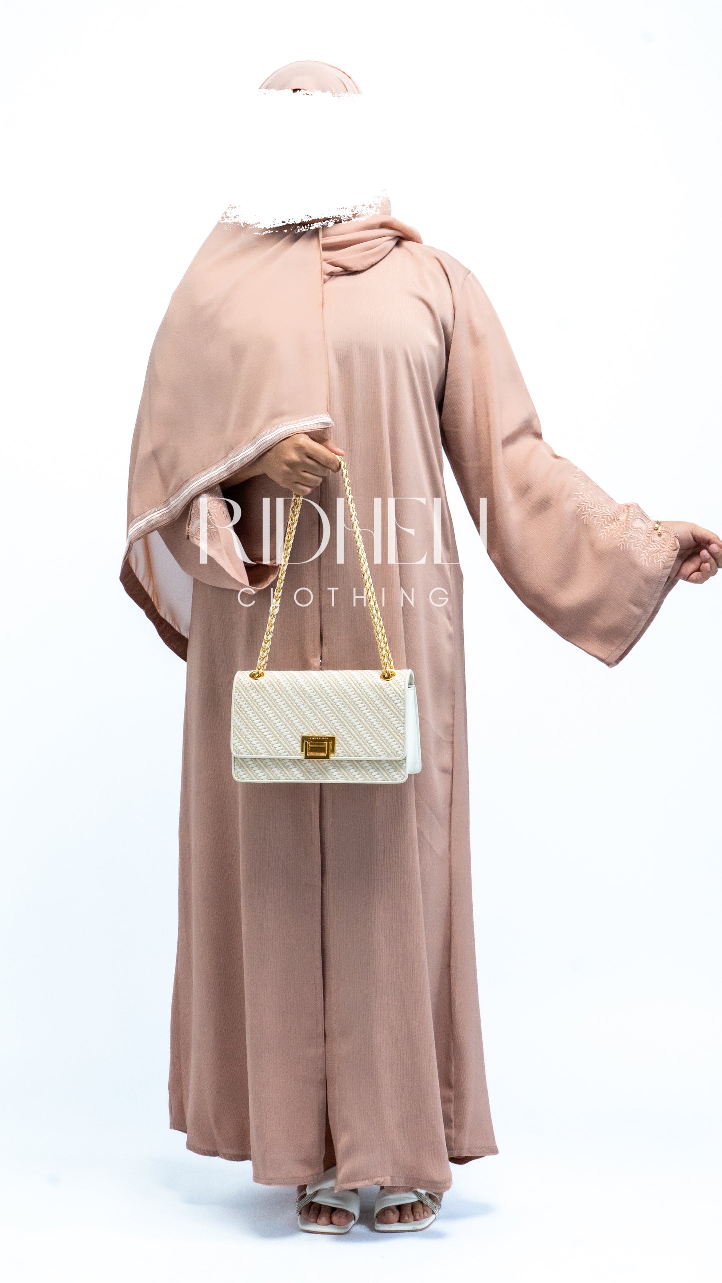 AYLA CREAM EMBROIDERY ABAYA