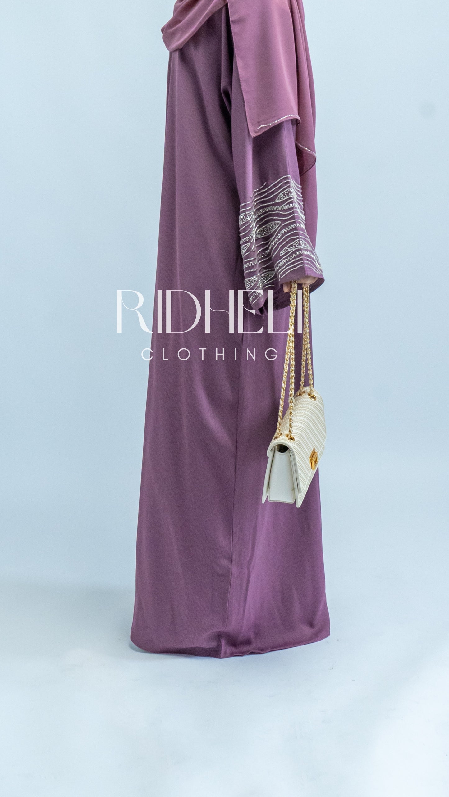 AAMILA PURPLE BEADED ABAYA