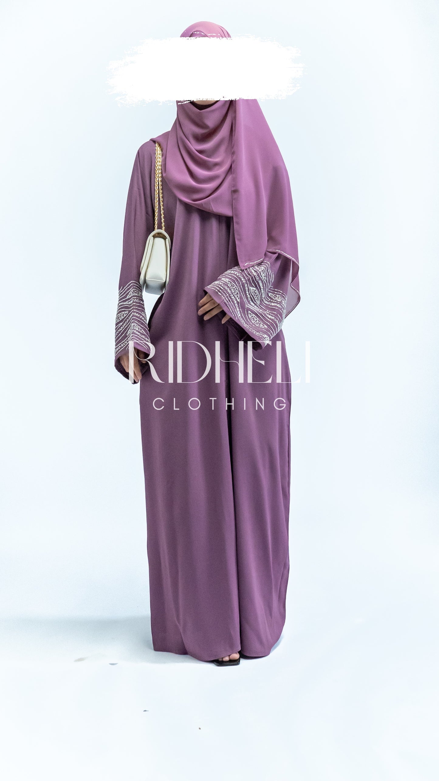 AAMILA PURPLE BEADED ABAYA