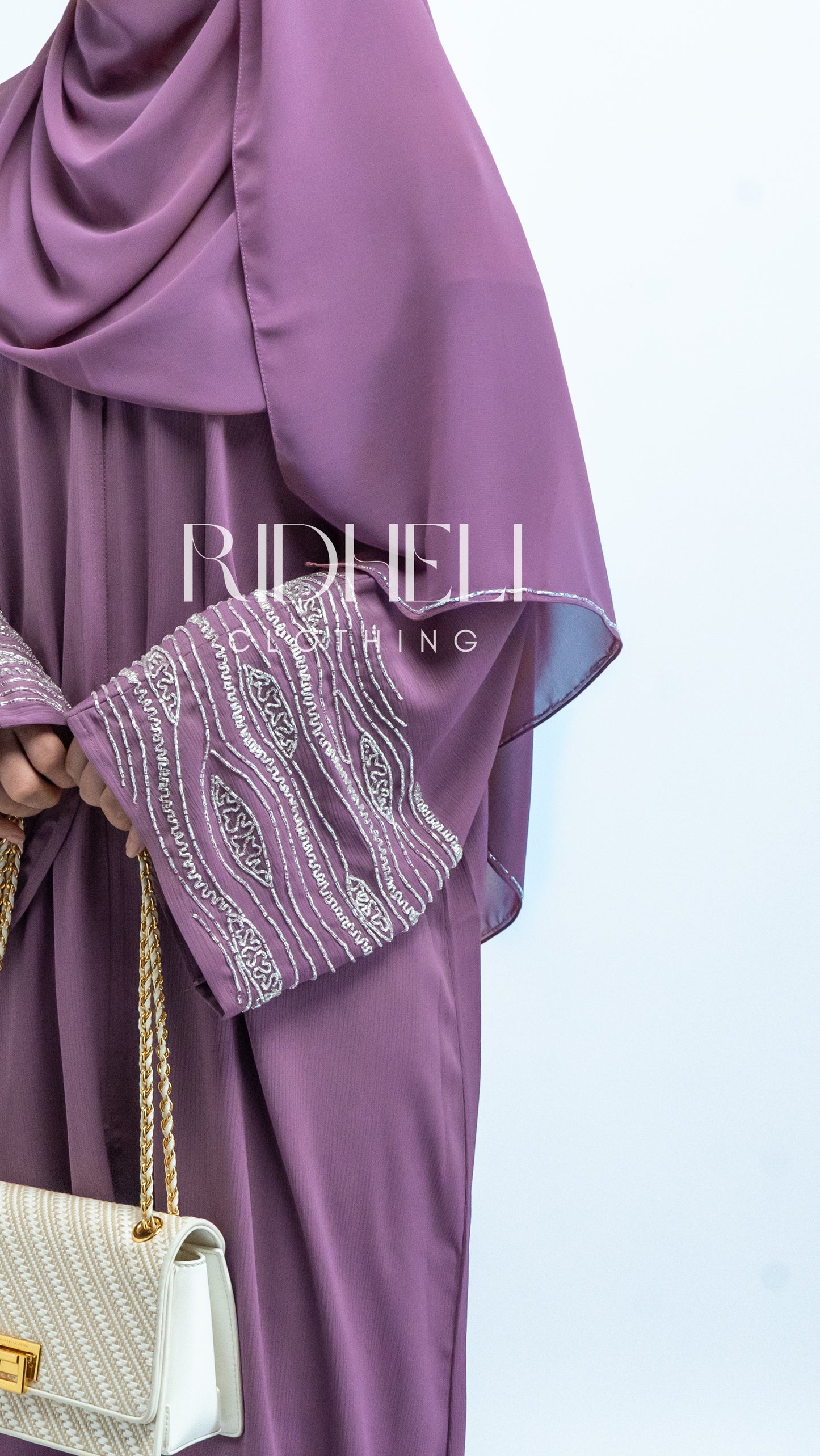 AAMILA PURPLE BEADED ABAYA