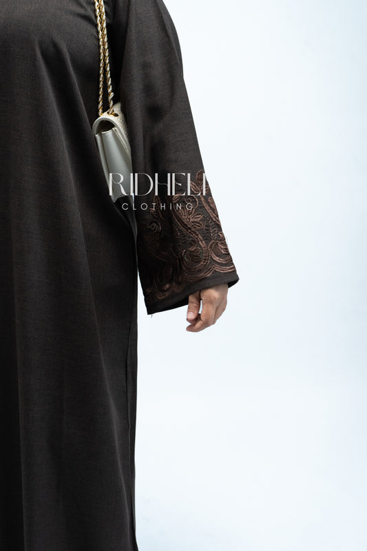 AMRAK LINEN EMBROIDERY ABAYA