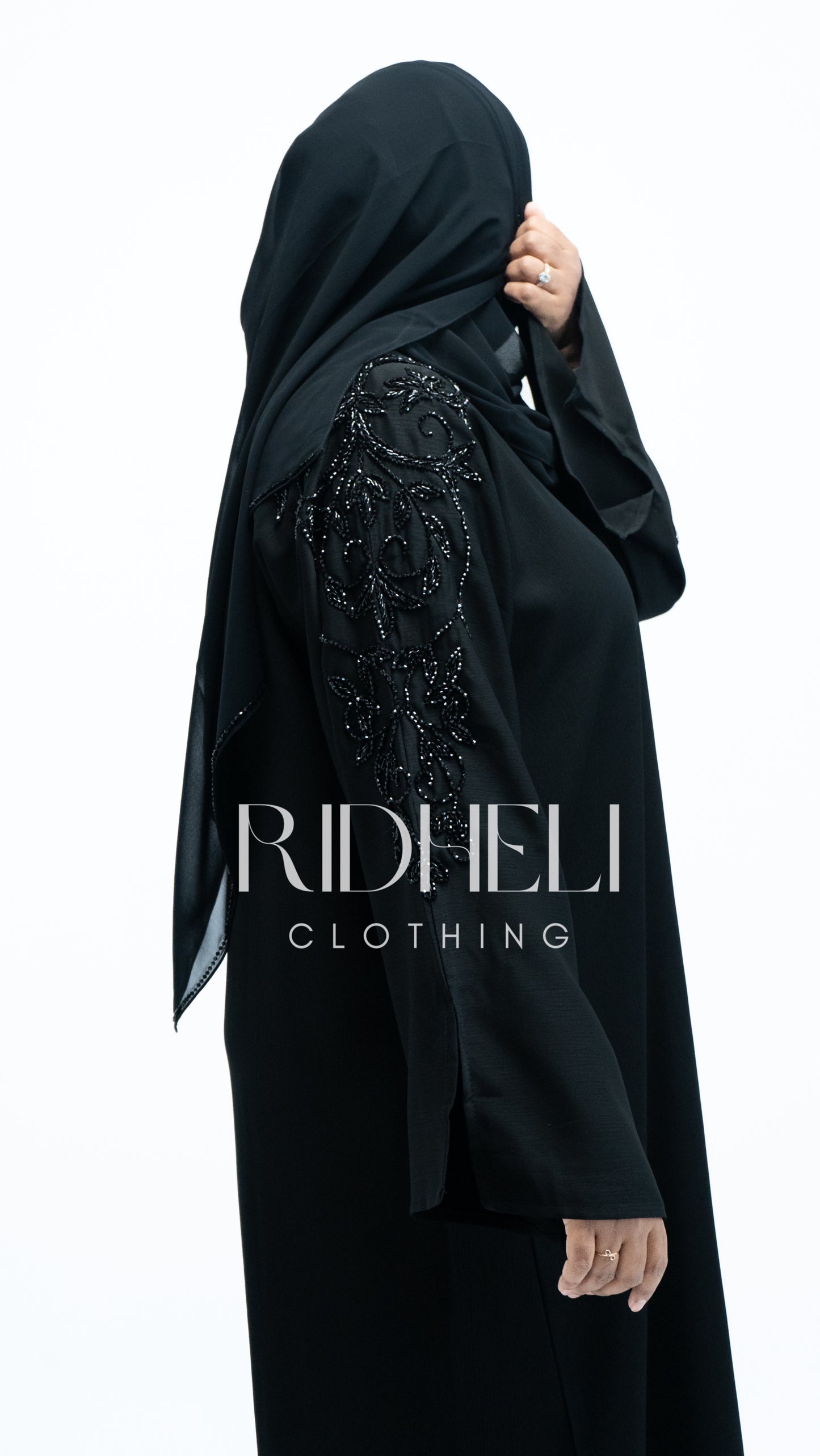 RIHLA BEADED BLACK ABAYA