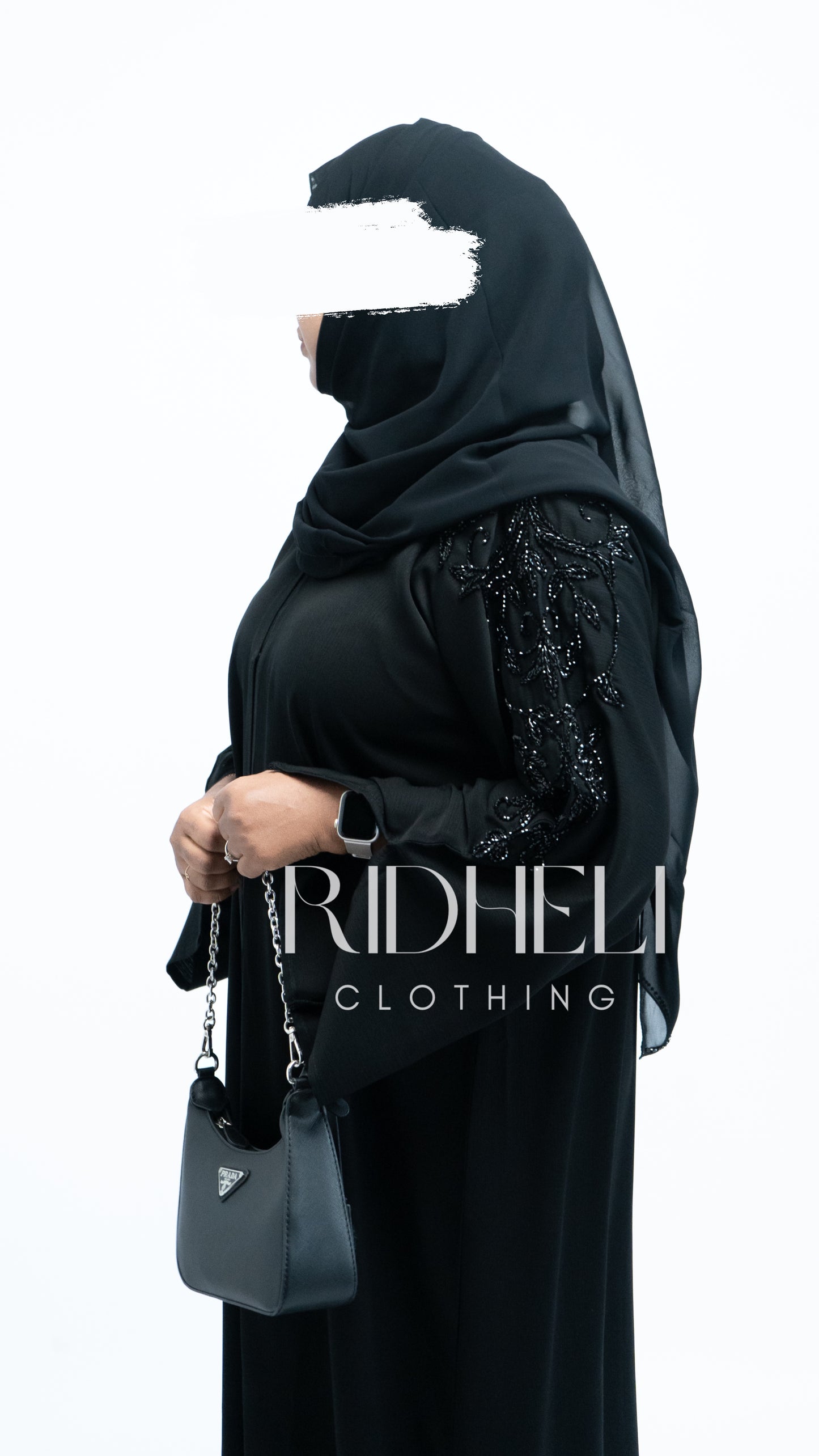 RIHLA BEADED BLACK ABAYA