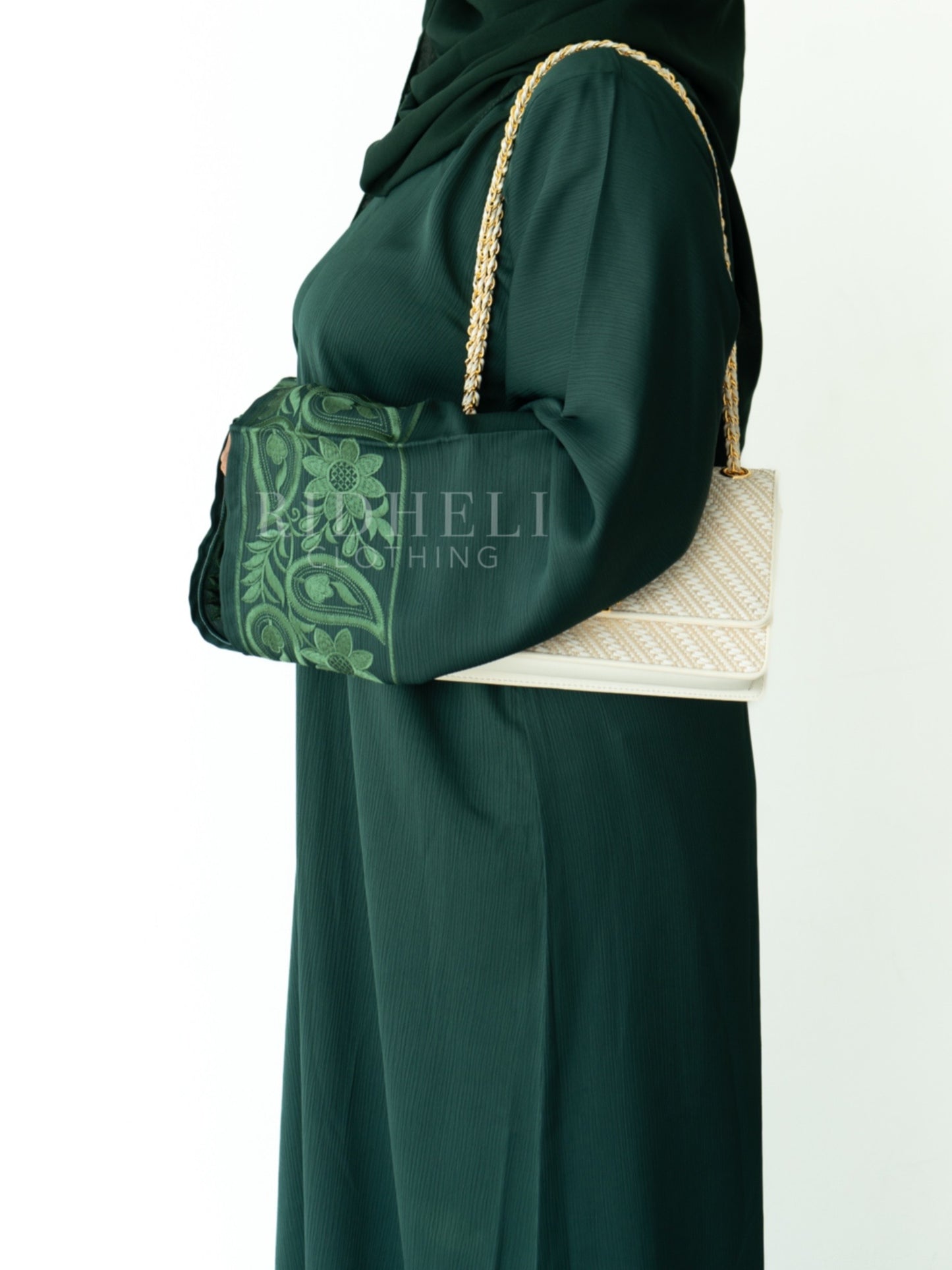 DIRAAR GREEN EMBROIDERY ABAYA