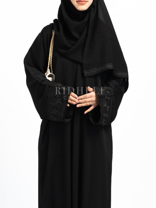 KIERA BLACK EMBROIDERY ABAYA