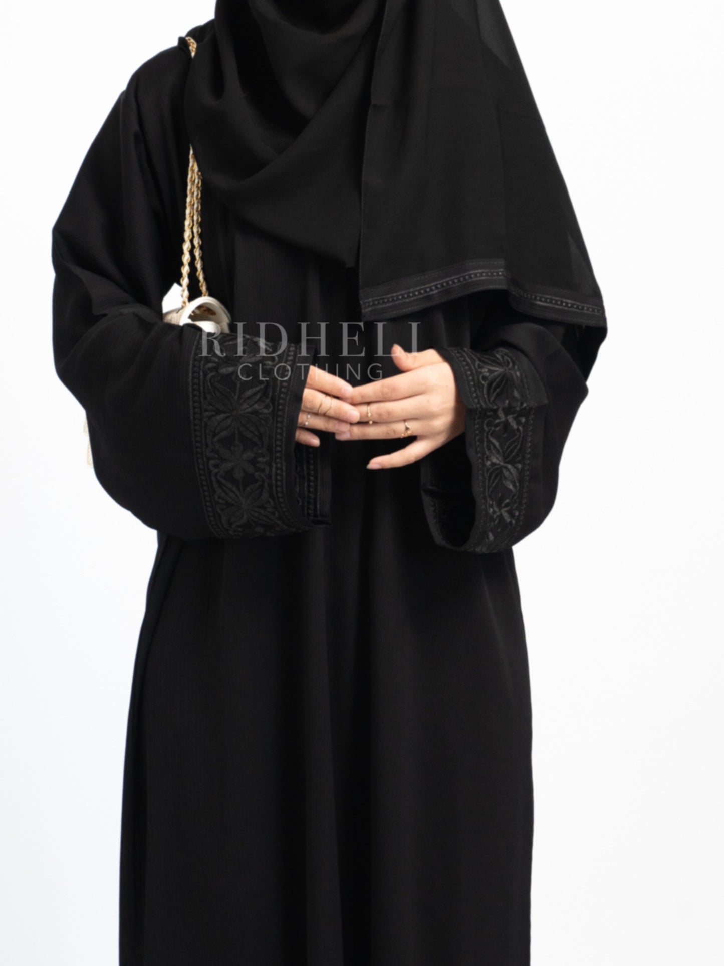 KIERA BLACK EMBROIDERY ABAYA