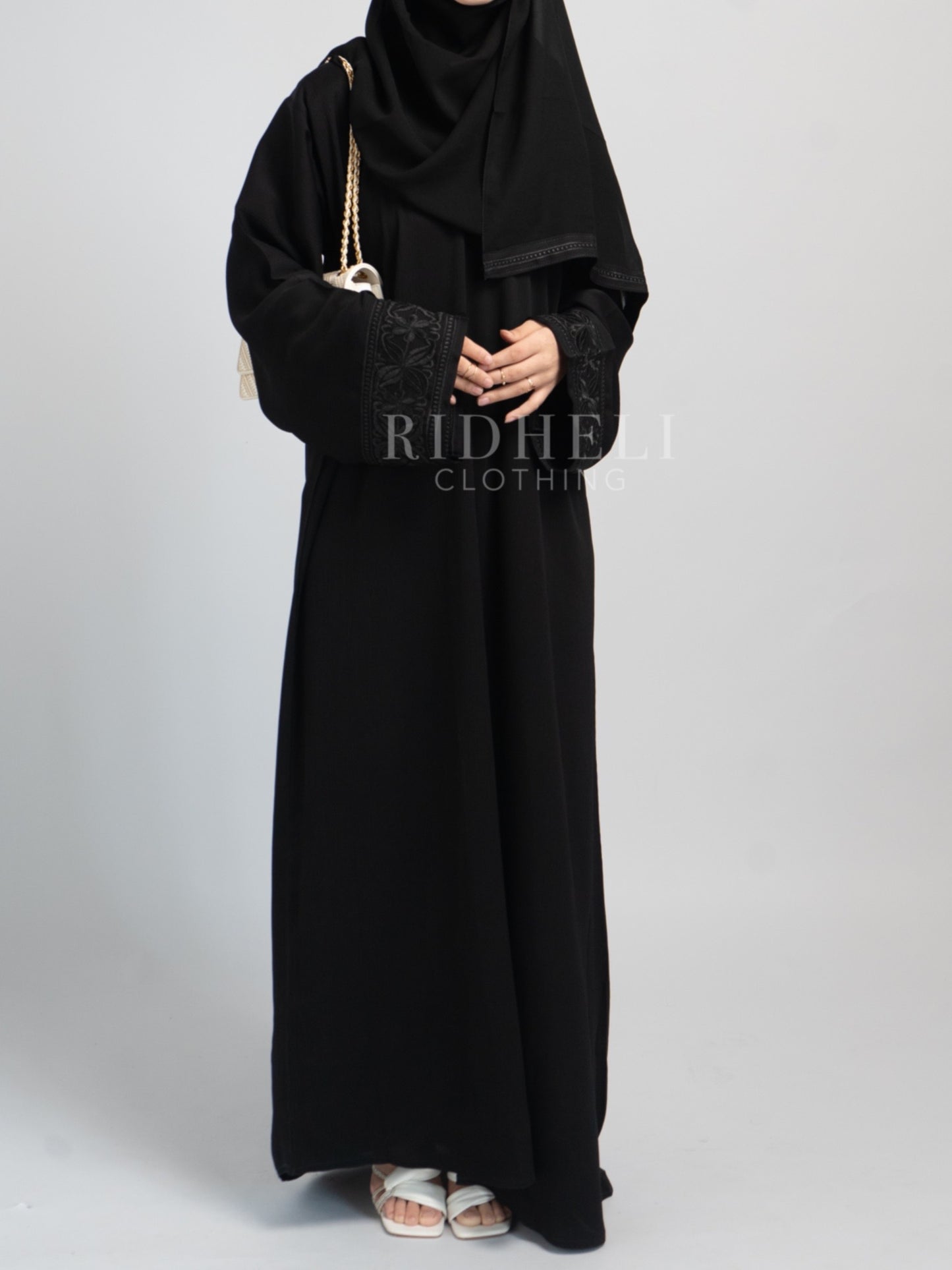 KIERA BLACK EMBROIDERY ABAYA