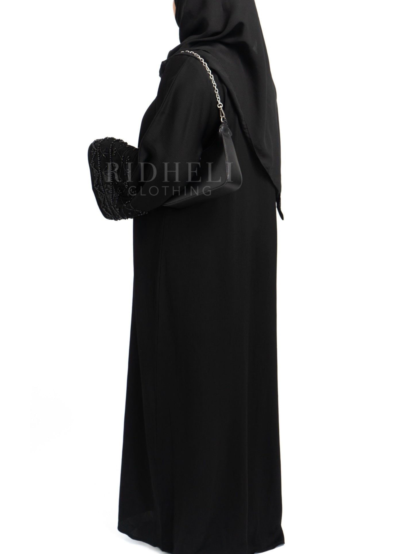 HADIA BLACK BEADED ABAYA