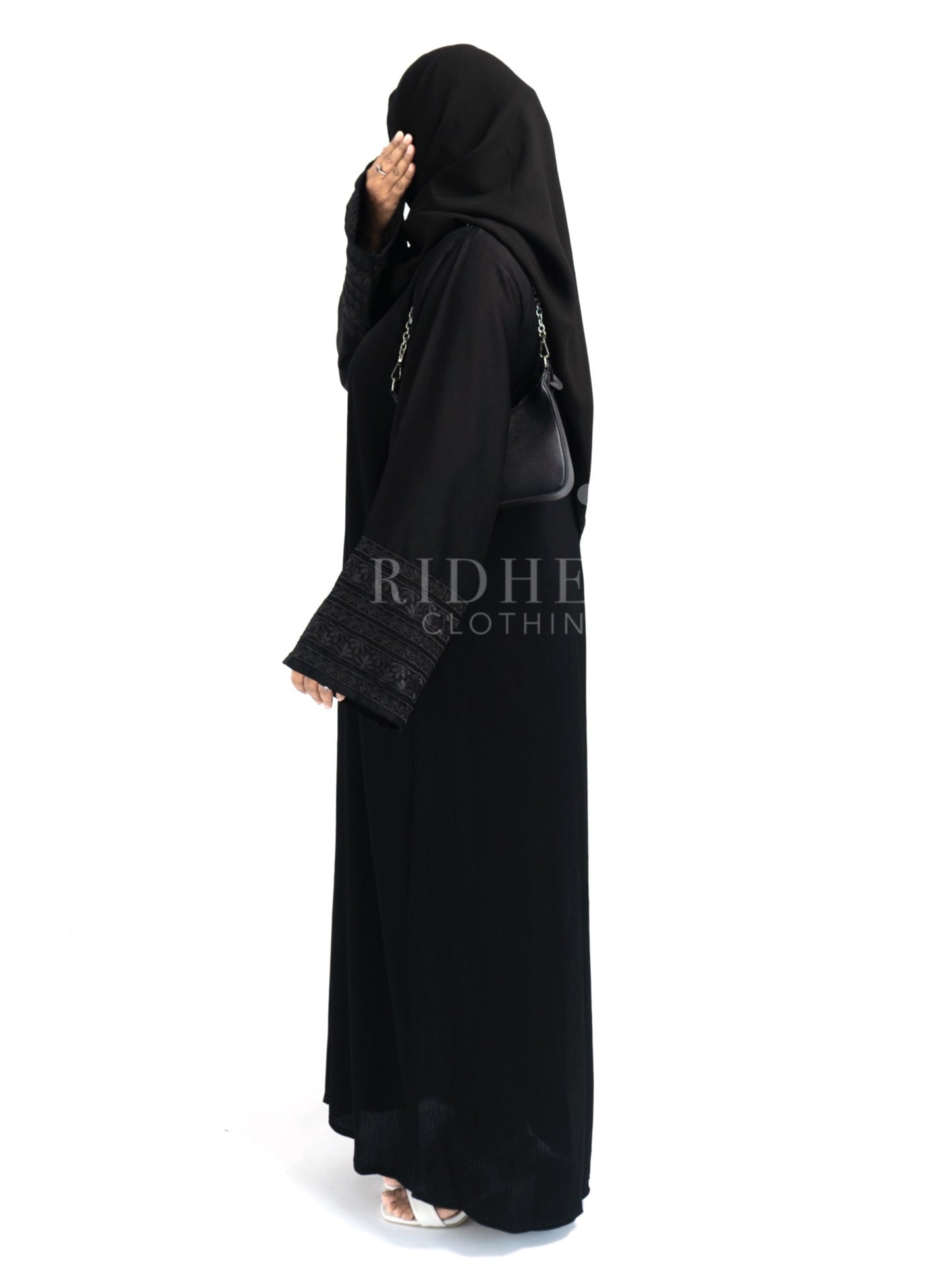 NOURA BLACK EMBROIDERY ABAYA