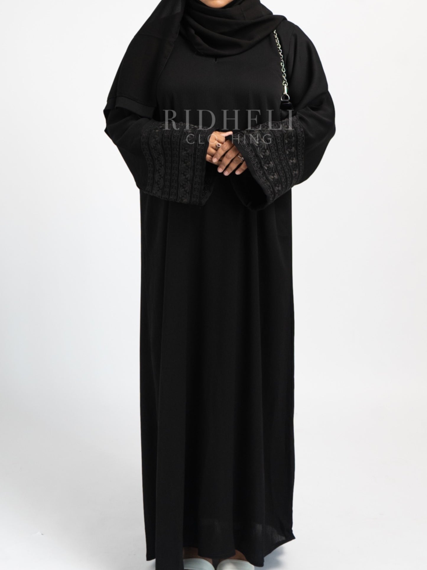 NOURA BLACK EMBROIDERY ABAYA