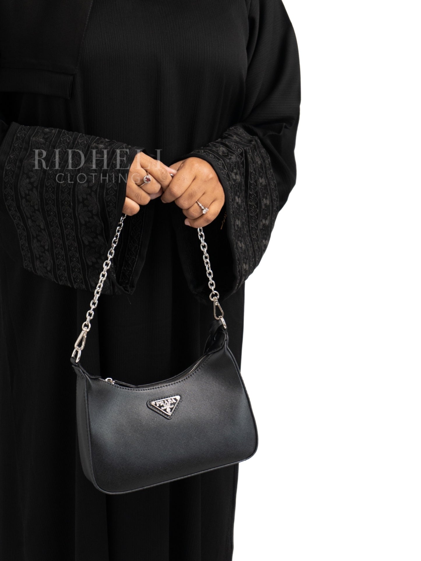 NOURA BLACK EMBROIDERY ABAYA