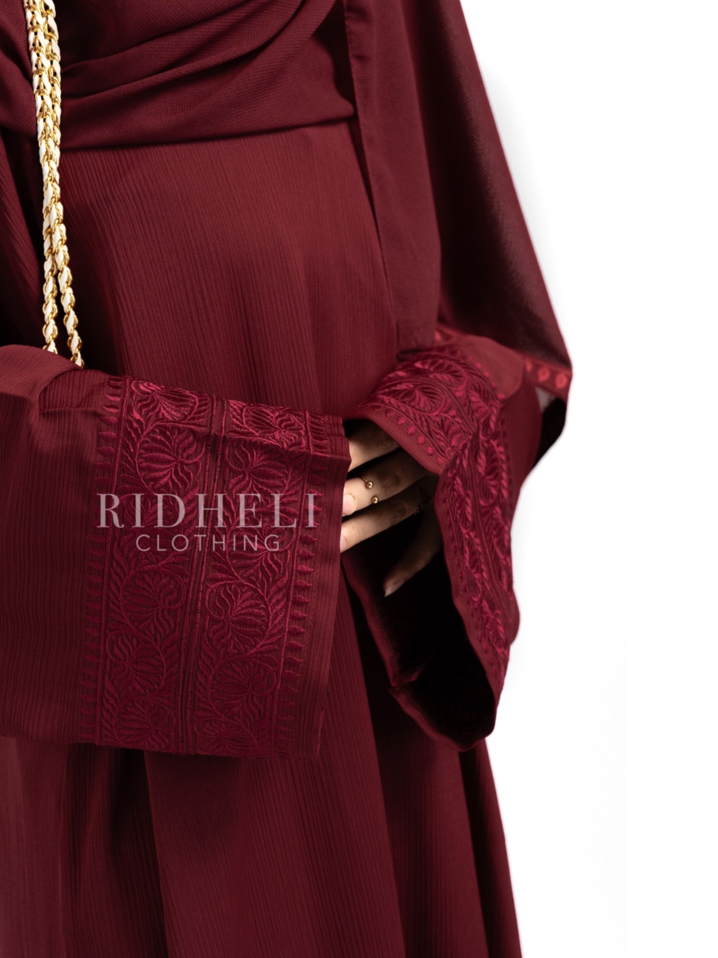 SANAA RED EMBROIDERY ABAYA