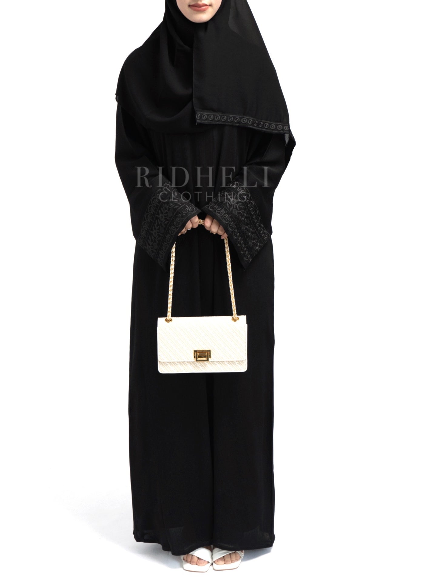 JAMIA BLACK EMBROIDERY ABAYA