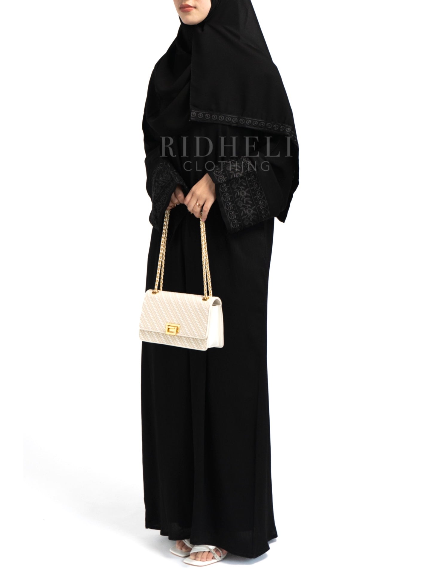 JAMIA BLACK EMBROIDERY ABAYA