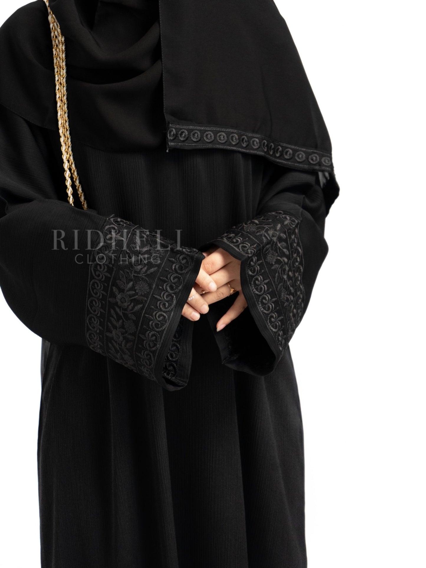 JAMIA BLACK EMBROIDERY ABAYA