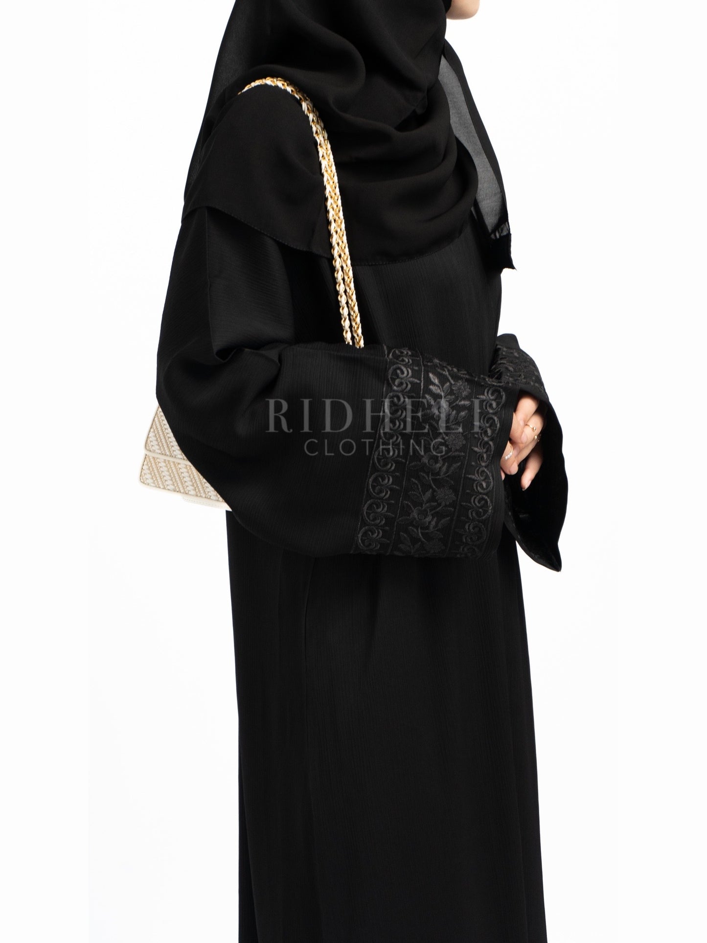 JAMIA BLACK EMBROIDERY ABAYA