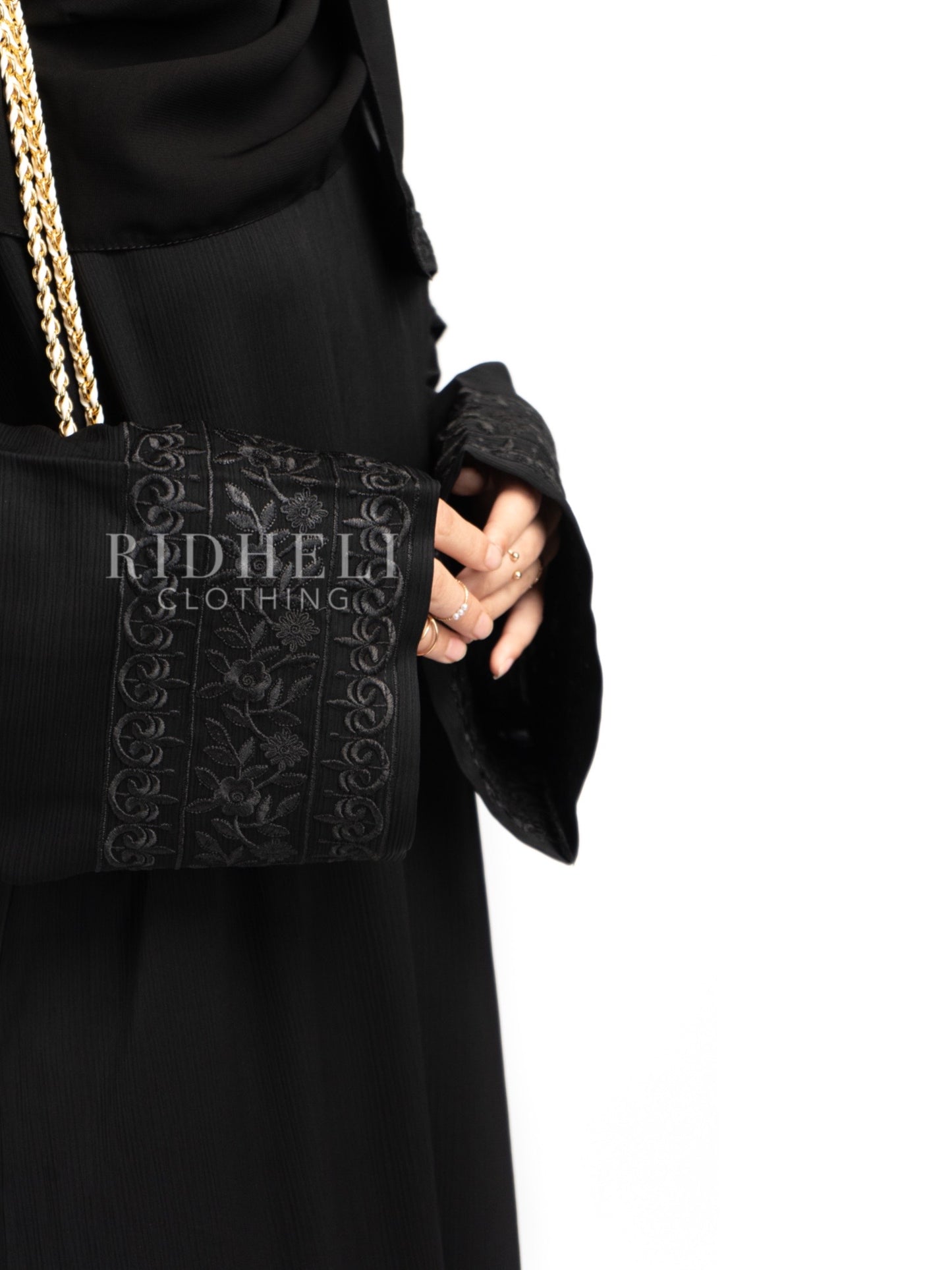 JAMIA BLACK EMBROIDERY ABAYA