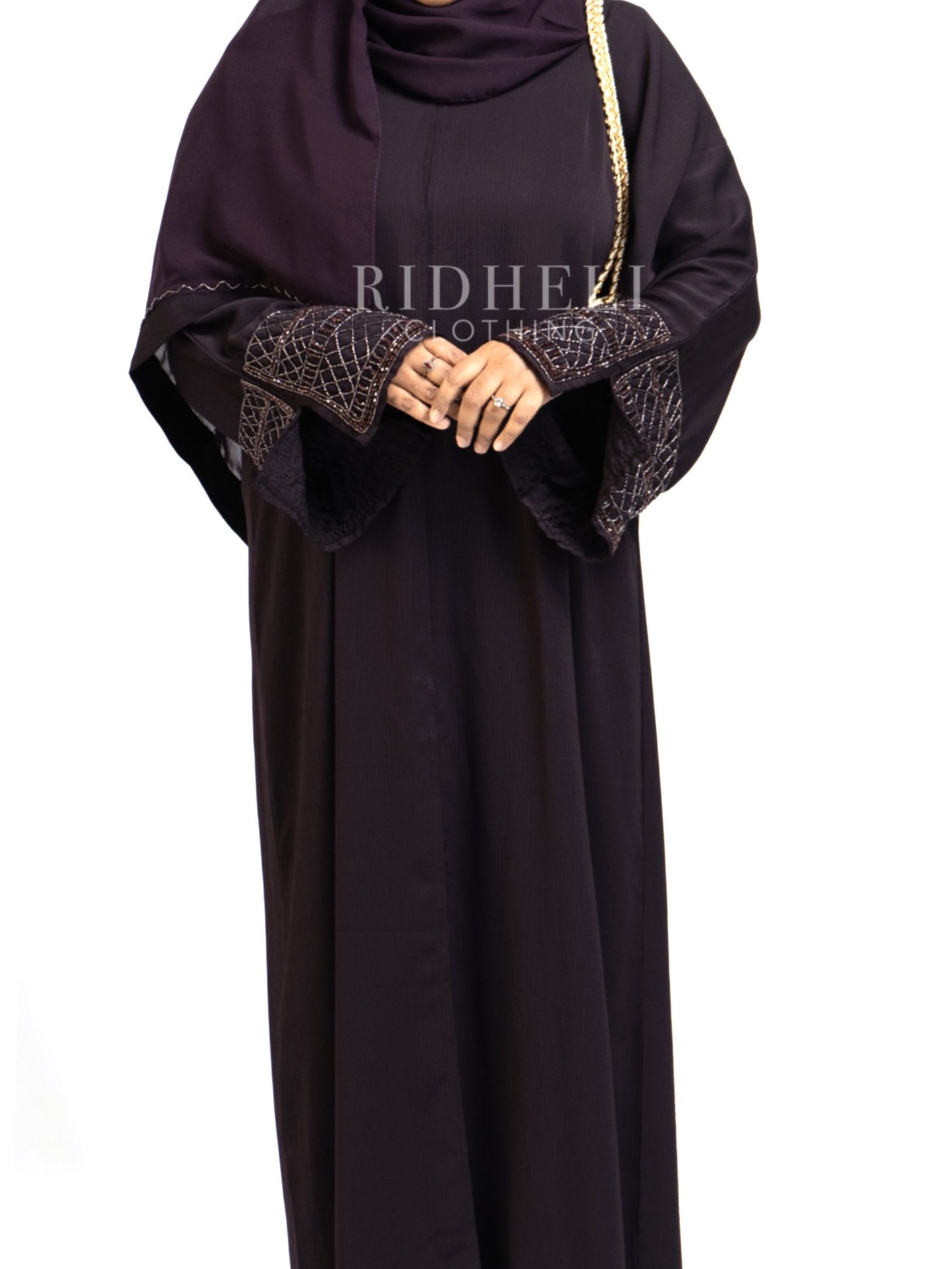 NAYSA PURPLE BEADED ABAYA