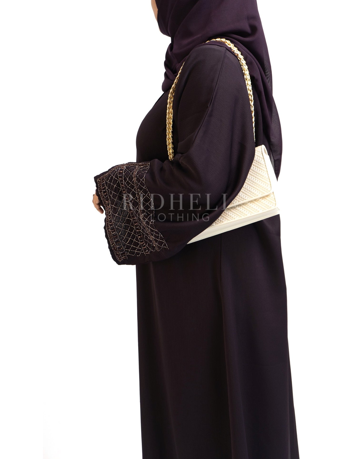 NAYSA PURPLE BEADED ABAYA