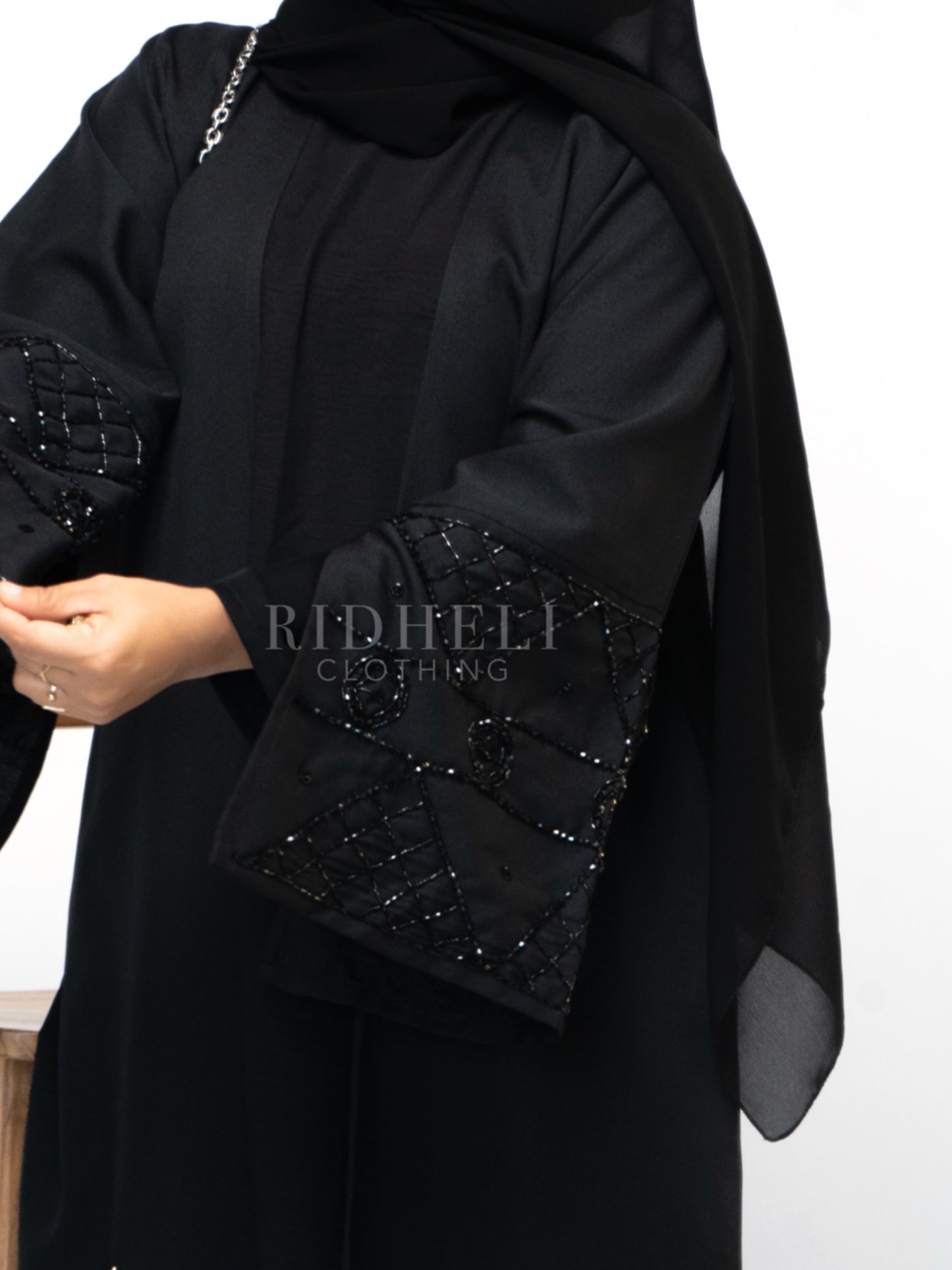 SAFIR BEADED BLACK ABAYA