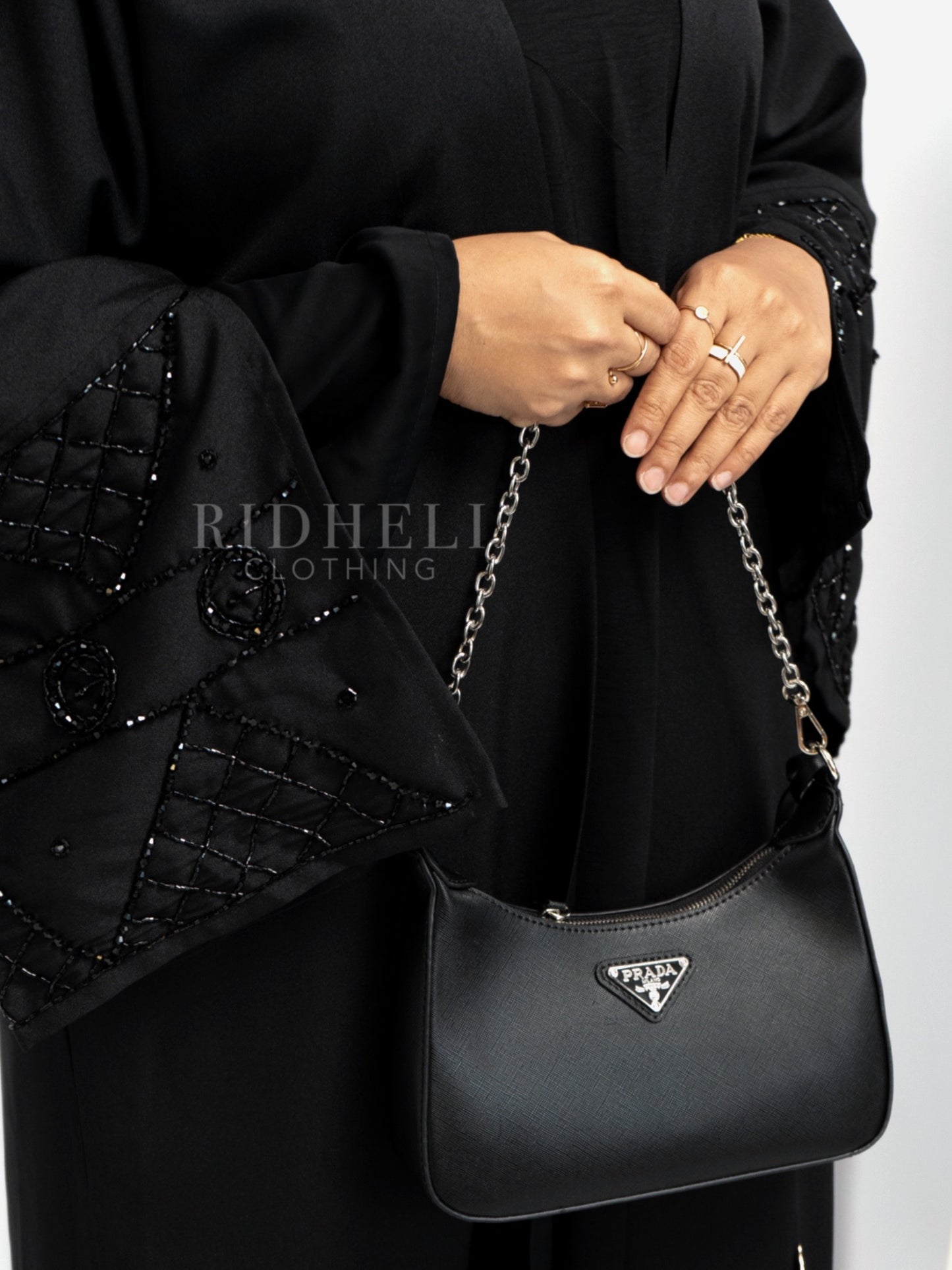 SAFIR BEADED BLACK ABAYA