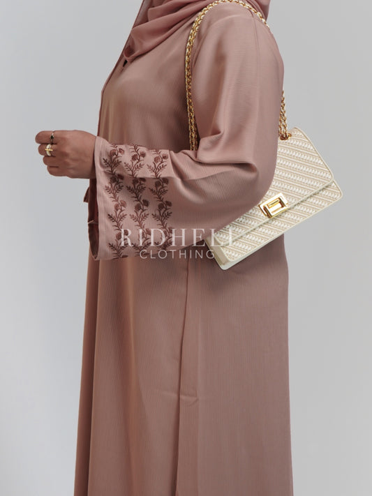 ZIANA CREAM EMBROIDERY ABAYA